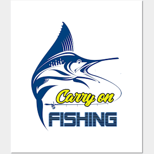 Carry on fishing Posters and Art